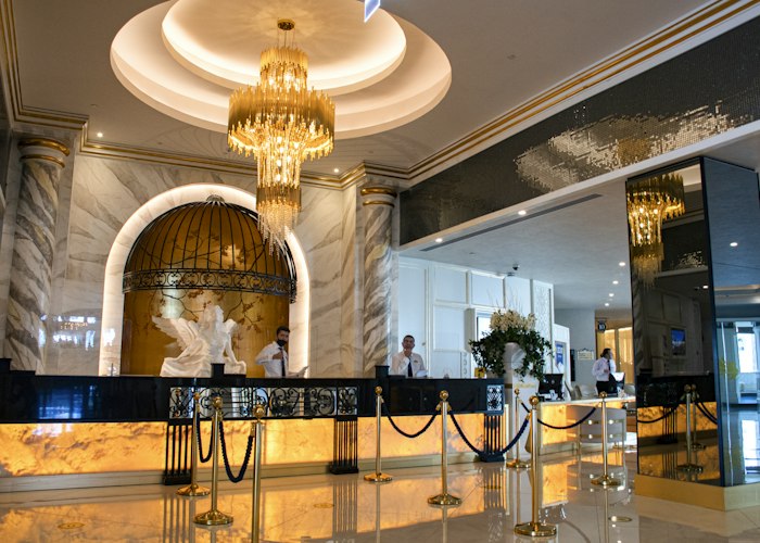 Luxury hotel lobby